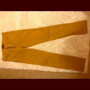 American Apparel mustard yellow skinny jeans